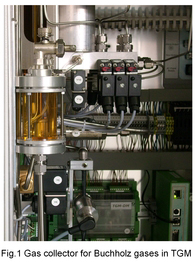 Gas collector for Buchholz gases in TGM